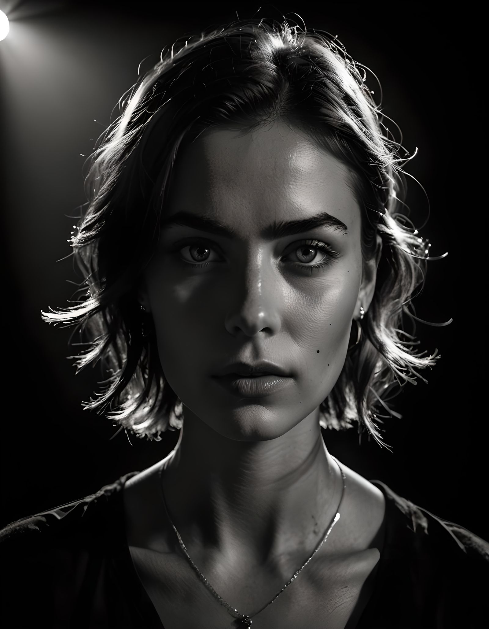 Dramatic Portrait in Black and White Photography