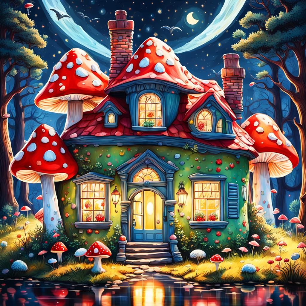 Mushroom House in Starry Candy Forest
