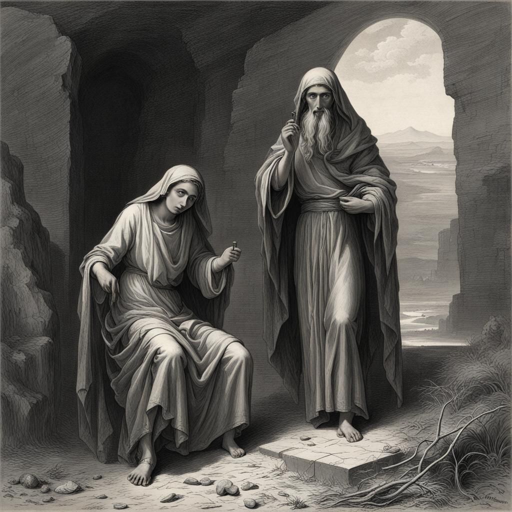 Saints Zocimos and Mary of Egypt in Horror Style