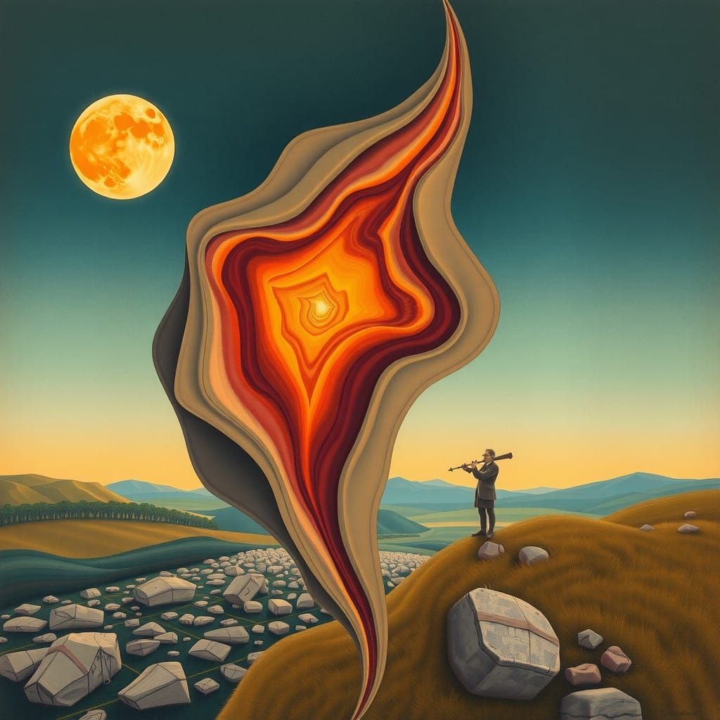 Mystical Landscape in Layered Composition