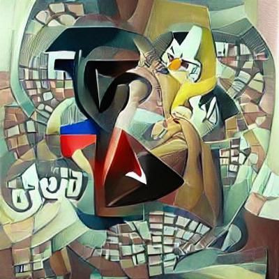 Abstract Cubist Battle: YouTube vs TikTok