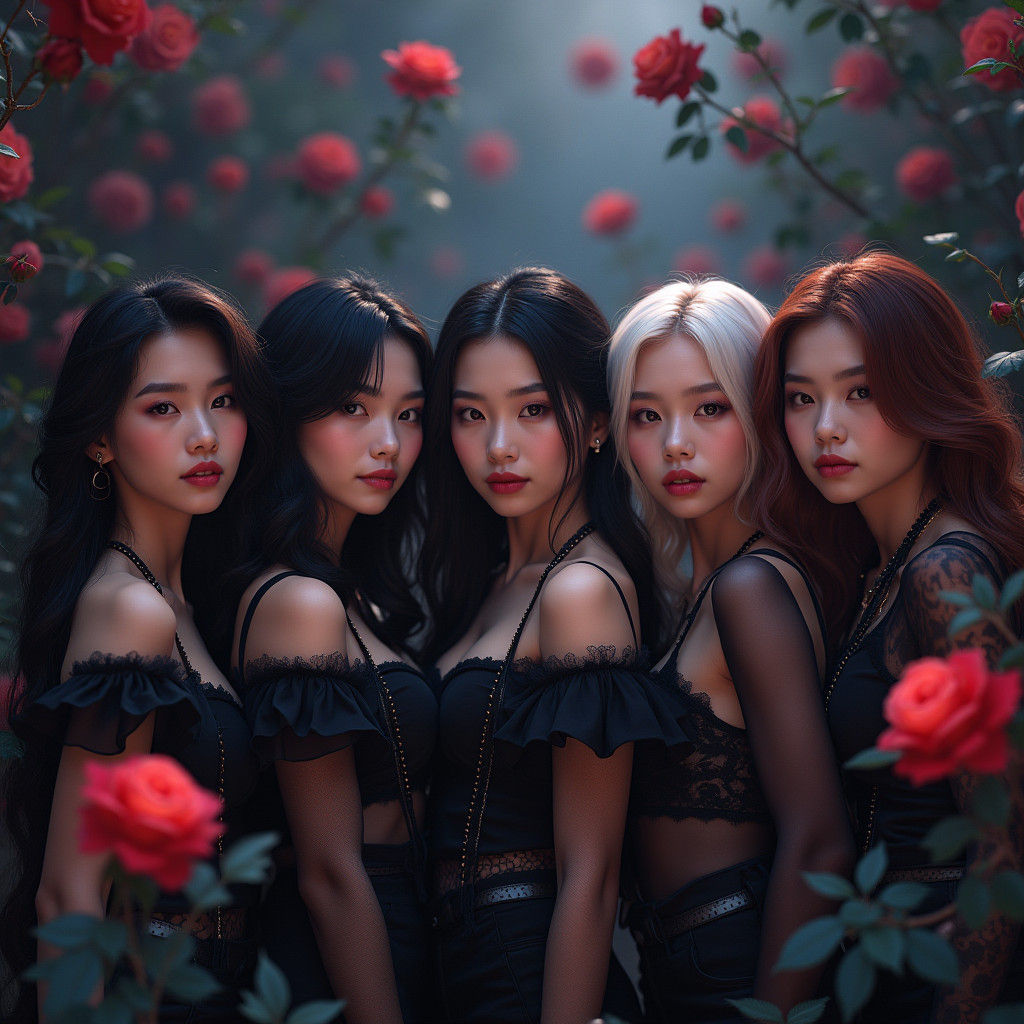 K-Pop Idols as Gothic Art: Leila in Digital Painting Style