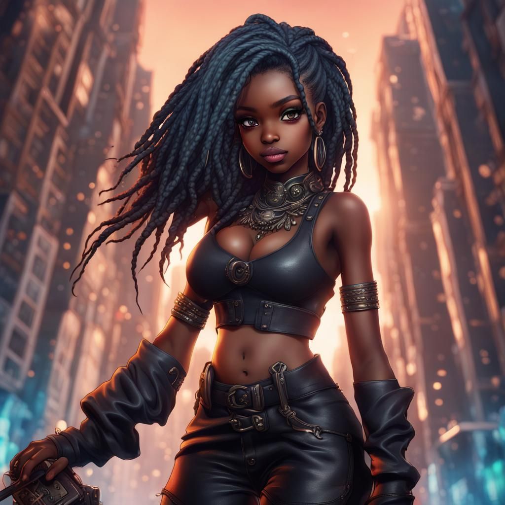 Cute Manga Girl: Detailed Matte Painting