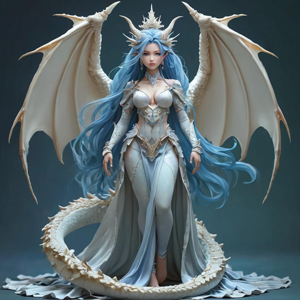 Anime 3D Portrait of a Dragon Queen