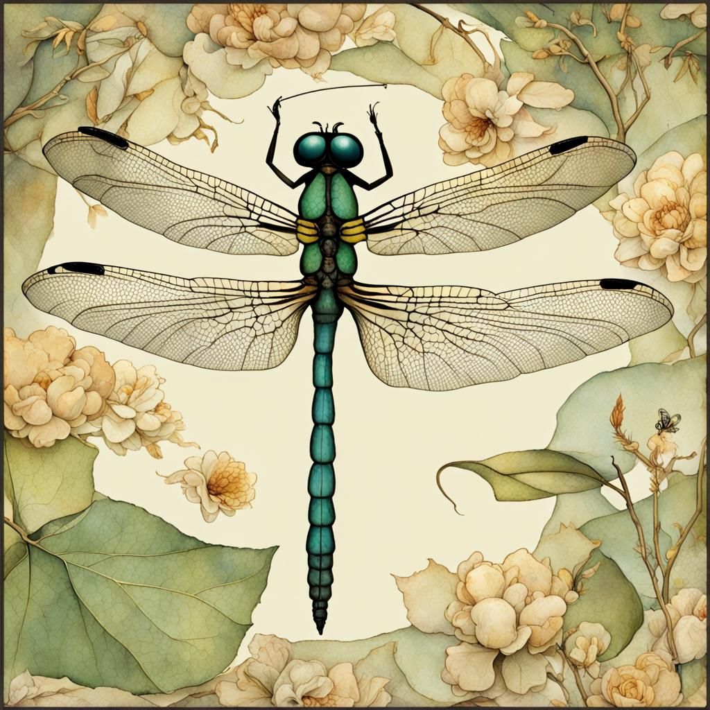 Weightless Dragonfly: An AI Image Realization