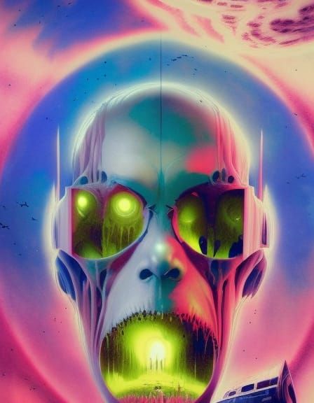 Sinister Skull Engulfed by Space Sound