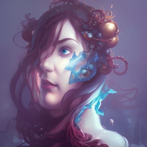 Winter Fairy Potion Bottle, Detailed Digital Art