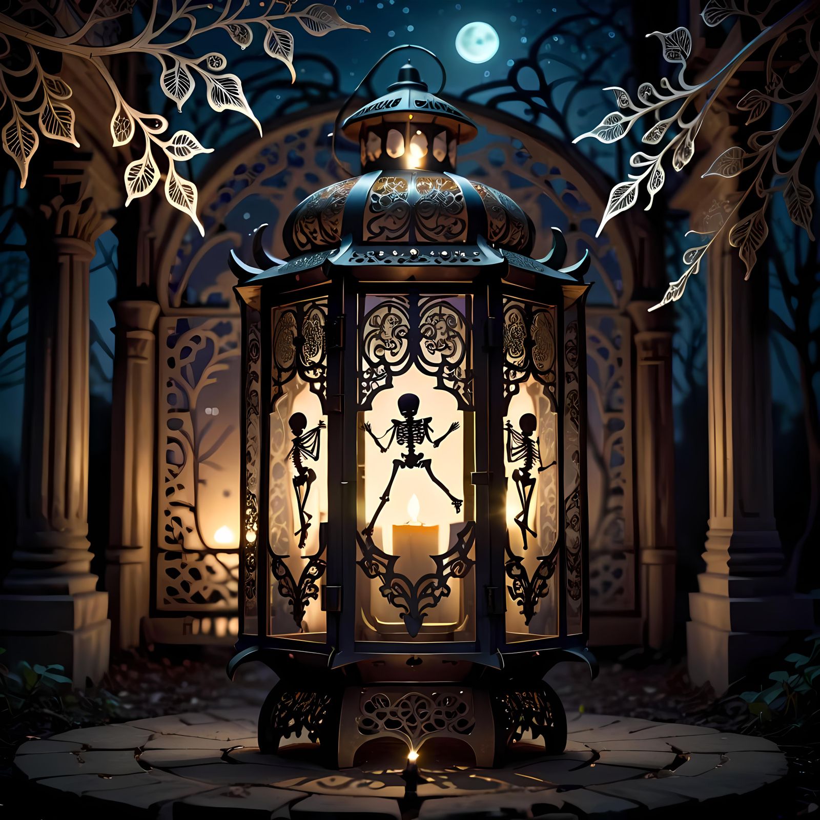Glowing Fairy Illuminates Ornate Filigree Lantern