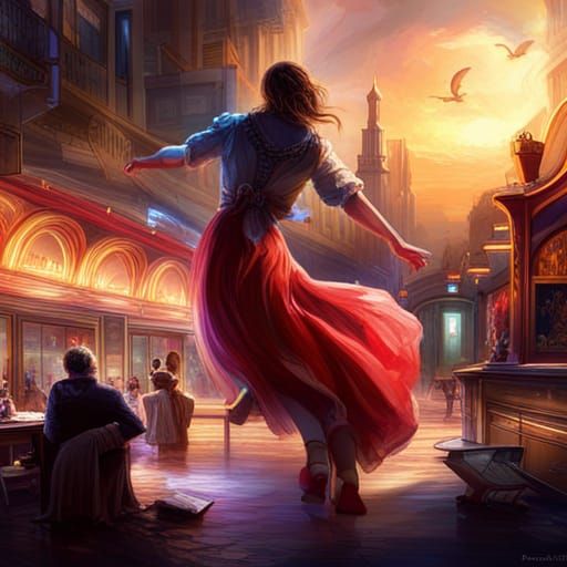 Drunk Girl Dancing: Synthwave Art