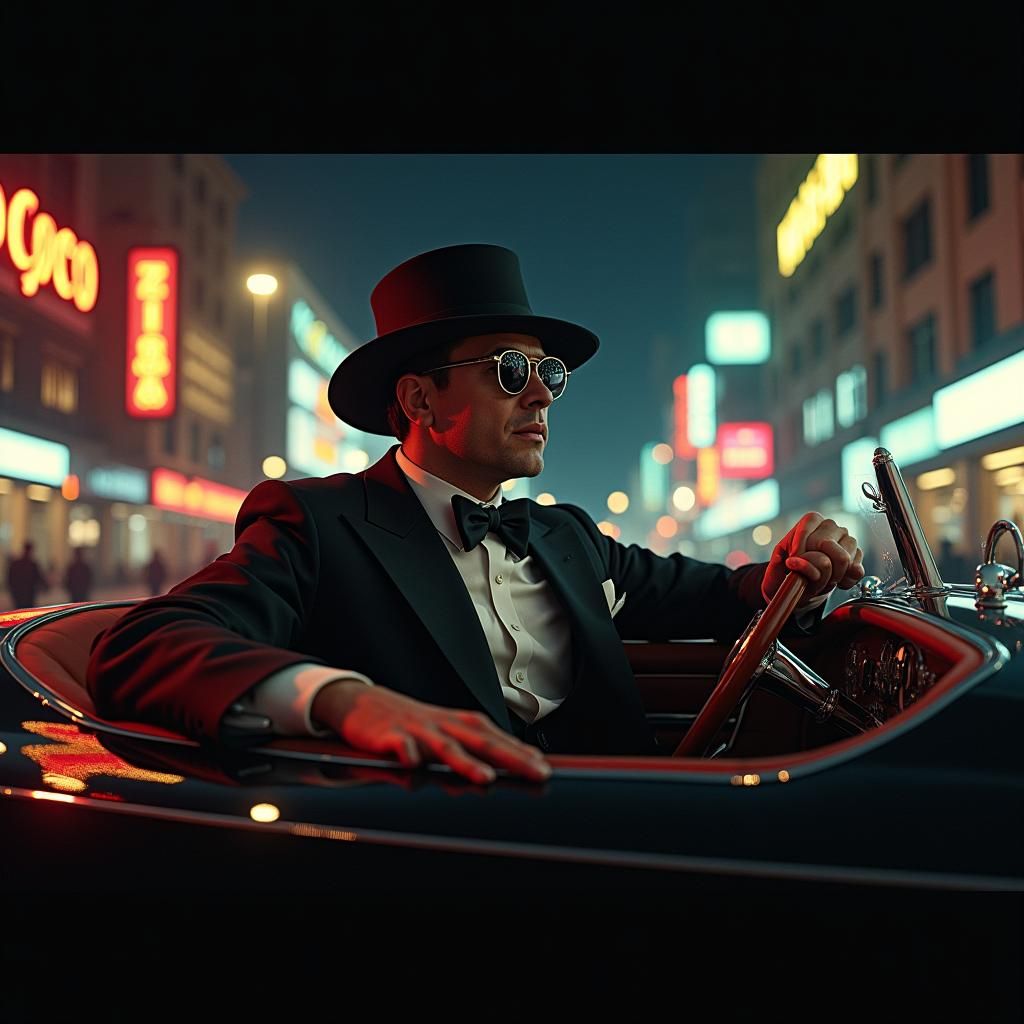 Mickey Mouse Drives a Rolls-Royce in Art Deco Style