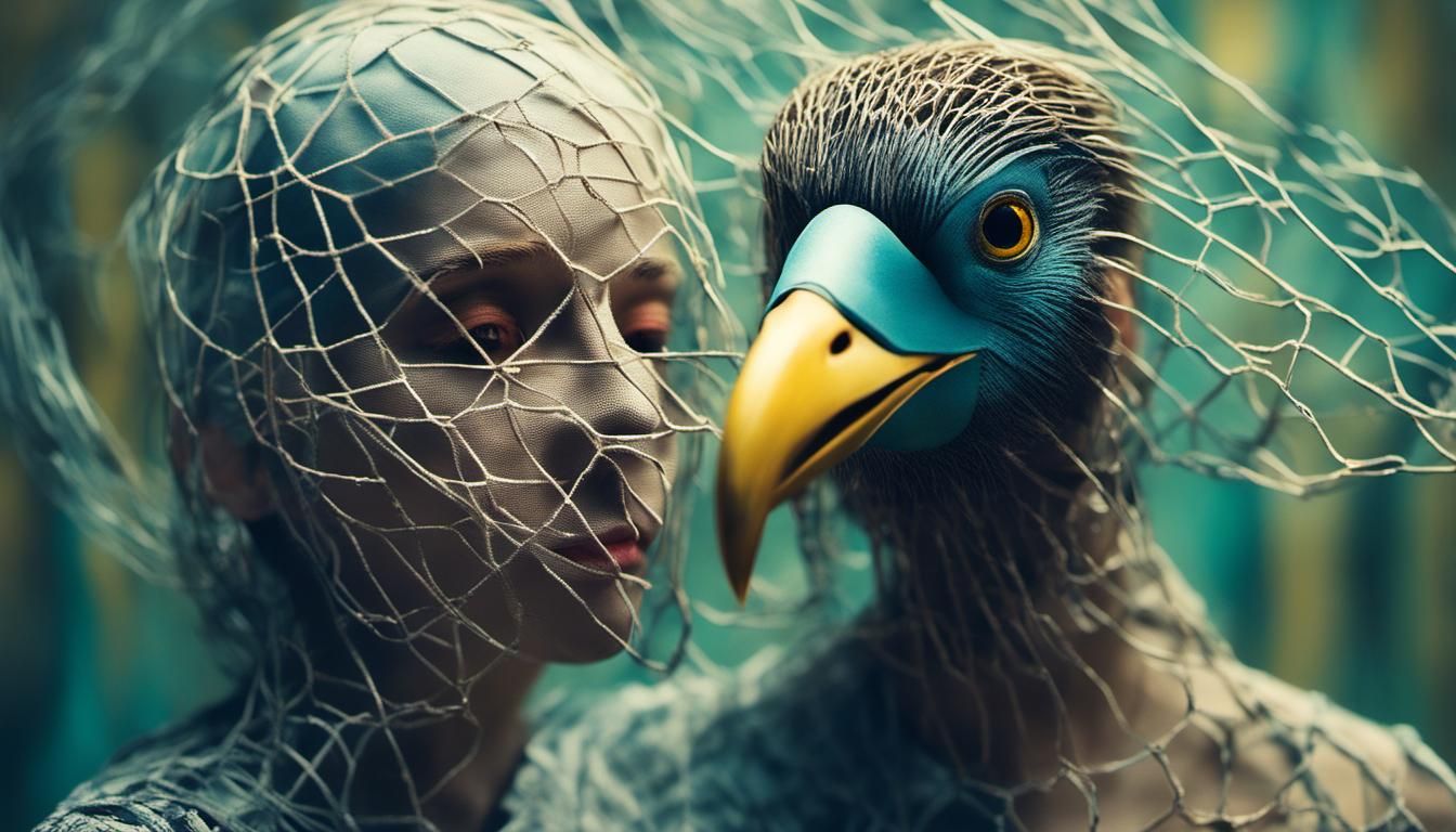 Surreal Mind Control Image with Ethereal Bird