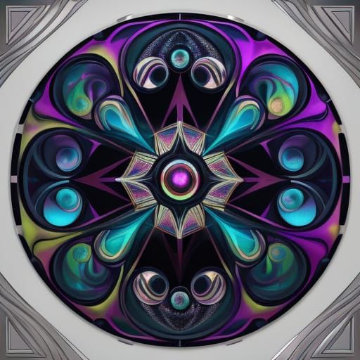 Multicolored Cubist Lava Lamp with Geometric Forms and Iride...