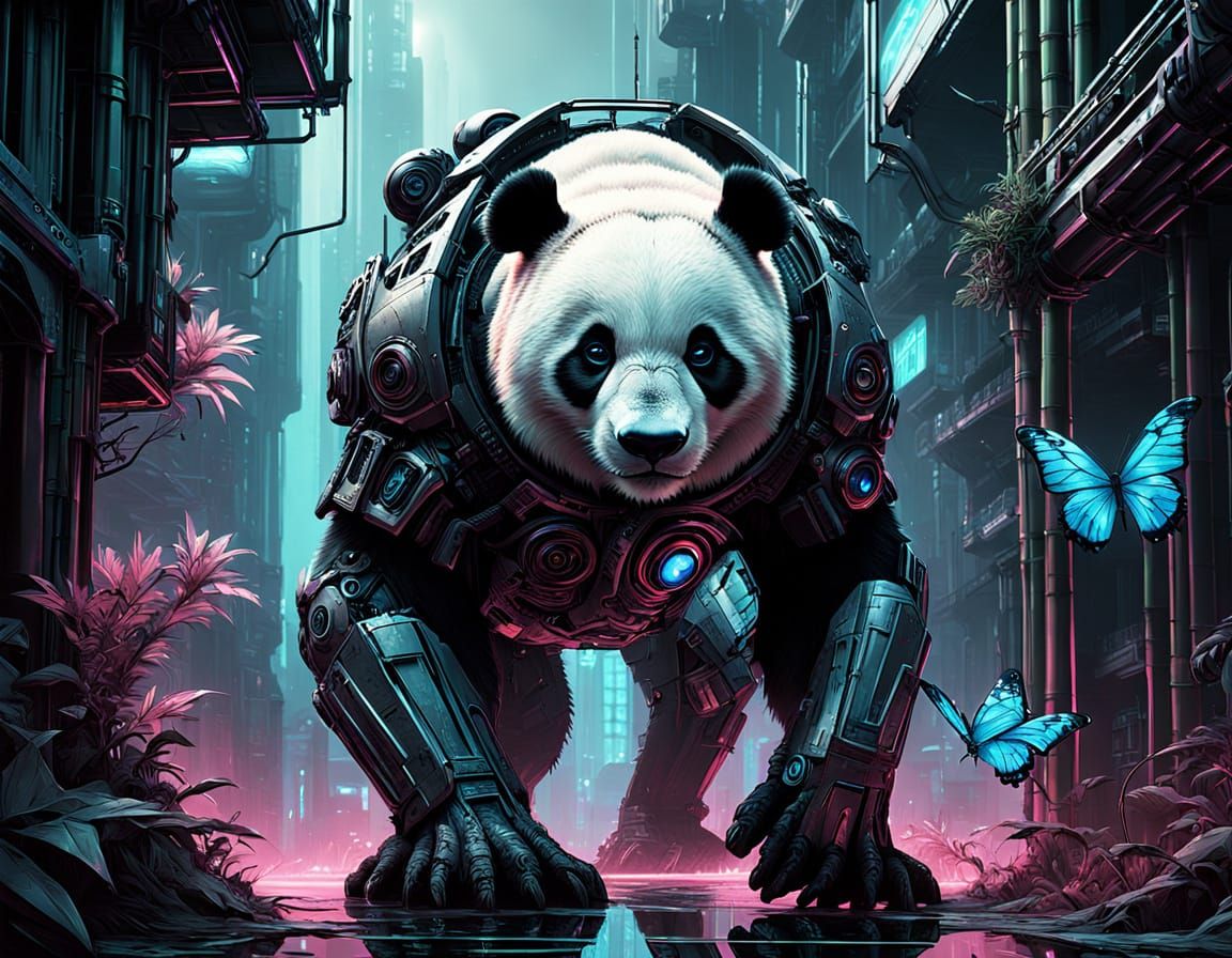 Robot Panda Among Artificial Nature 4