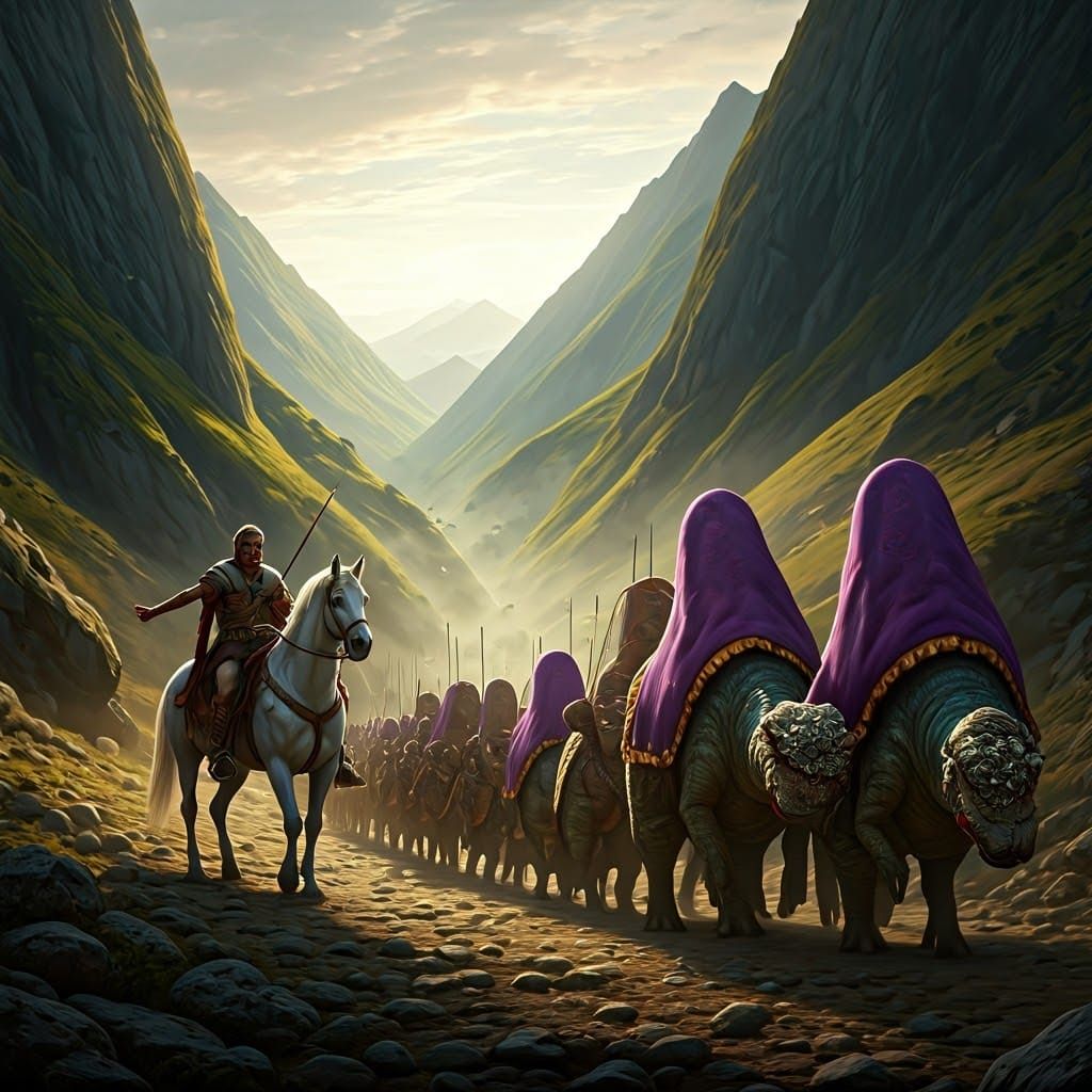 Ancient Roman Army and Dinosaurs in Fantasy Concept Art