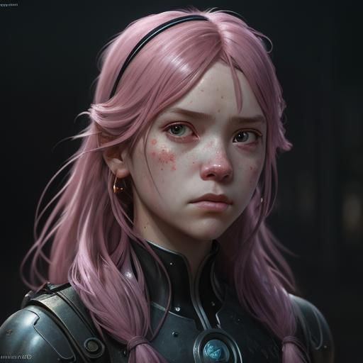 Lost Sissymaid Knight on Mean Streets: Hyperdetailed Portrai...