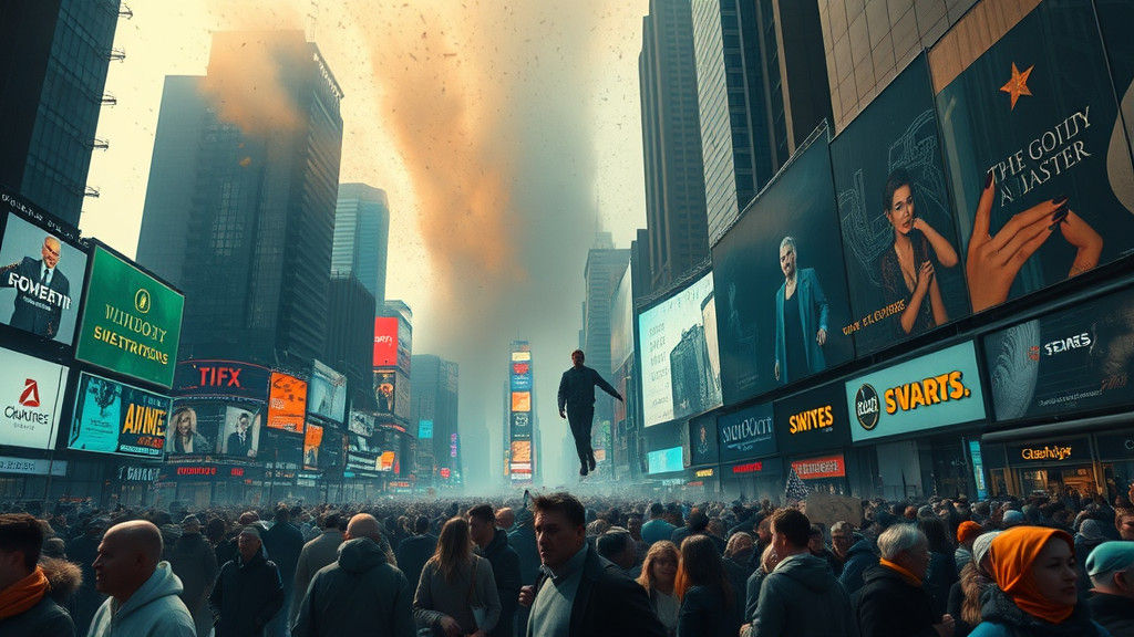 Times Square Megastructure Descent in Surreal Style