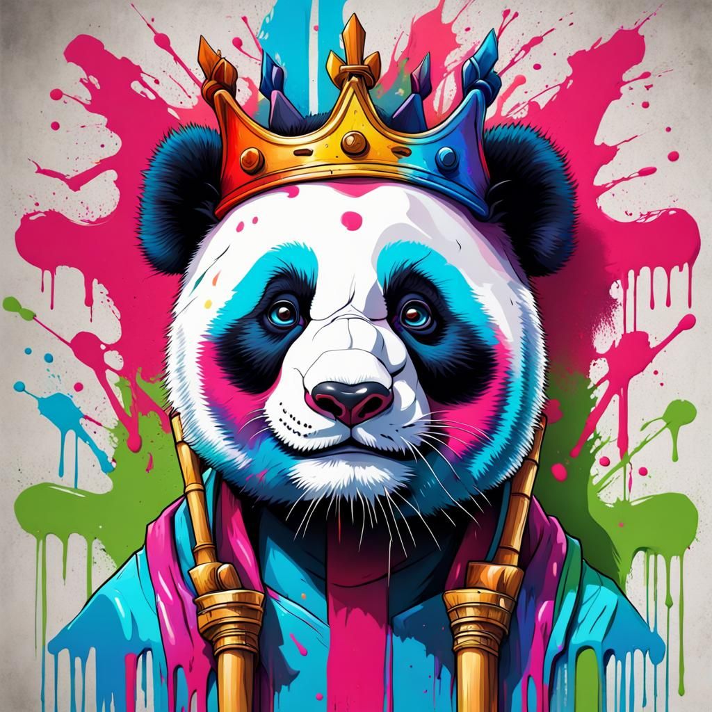 colourful panda king