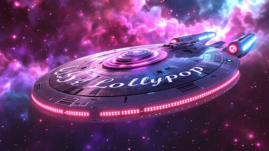 Majestic Galaxy-Class Starship Shines in Vibrant Nebula Sett...