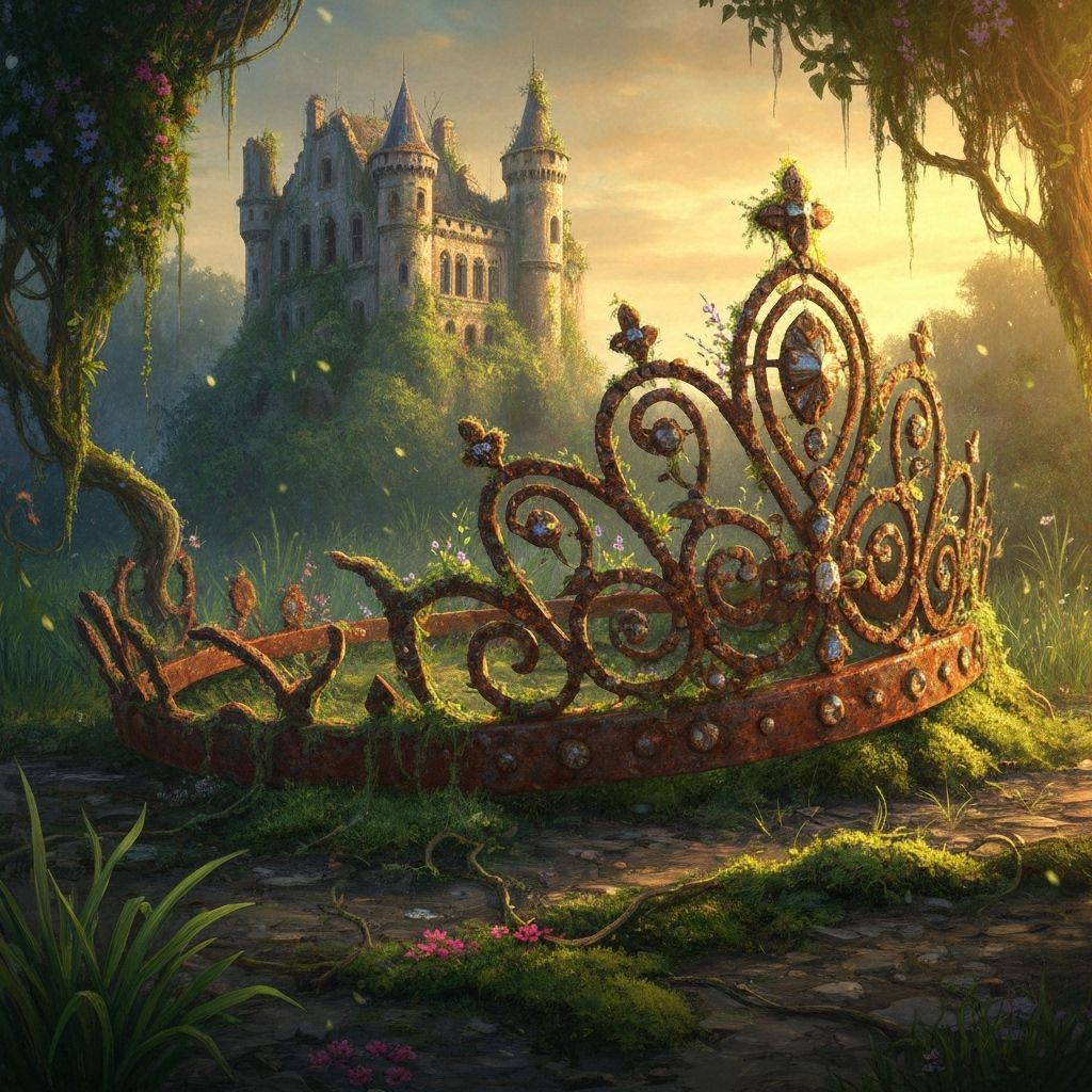 Forgotten Tiara and Castle in Impressionist Style