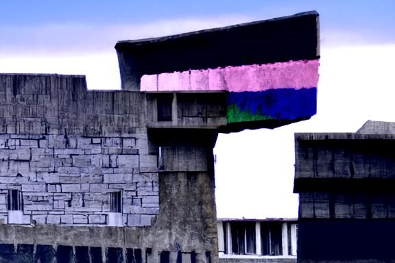 Brutalist Image Exploring Themes of Discrimination