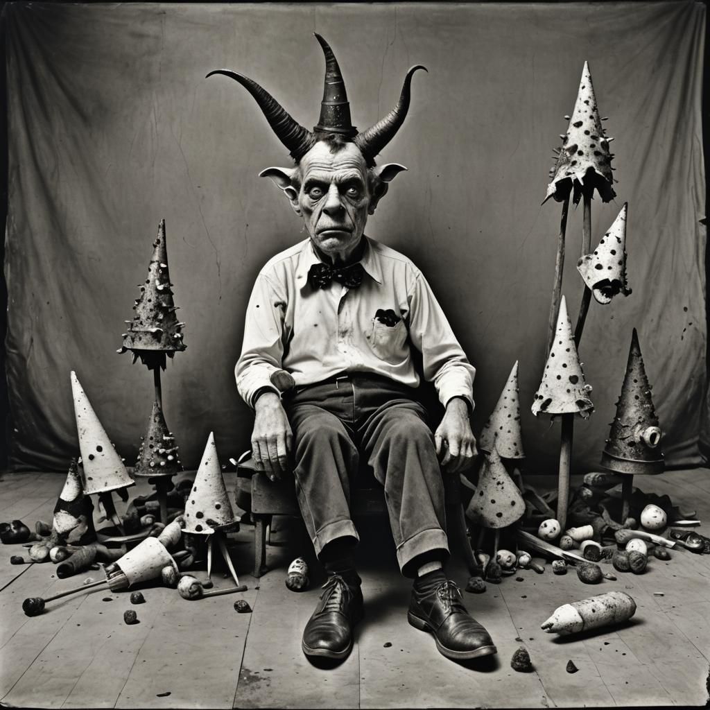 Grotesque Con Man in Body Horror Style