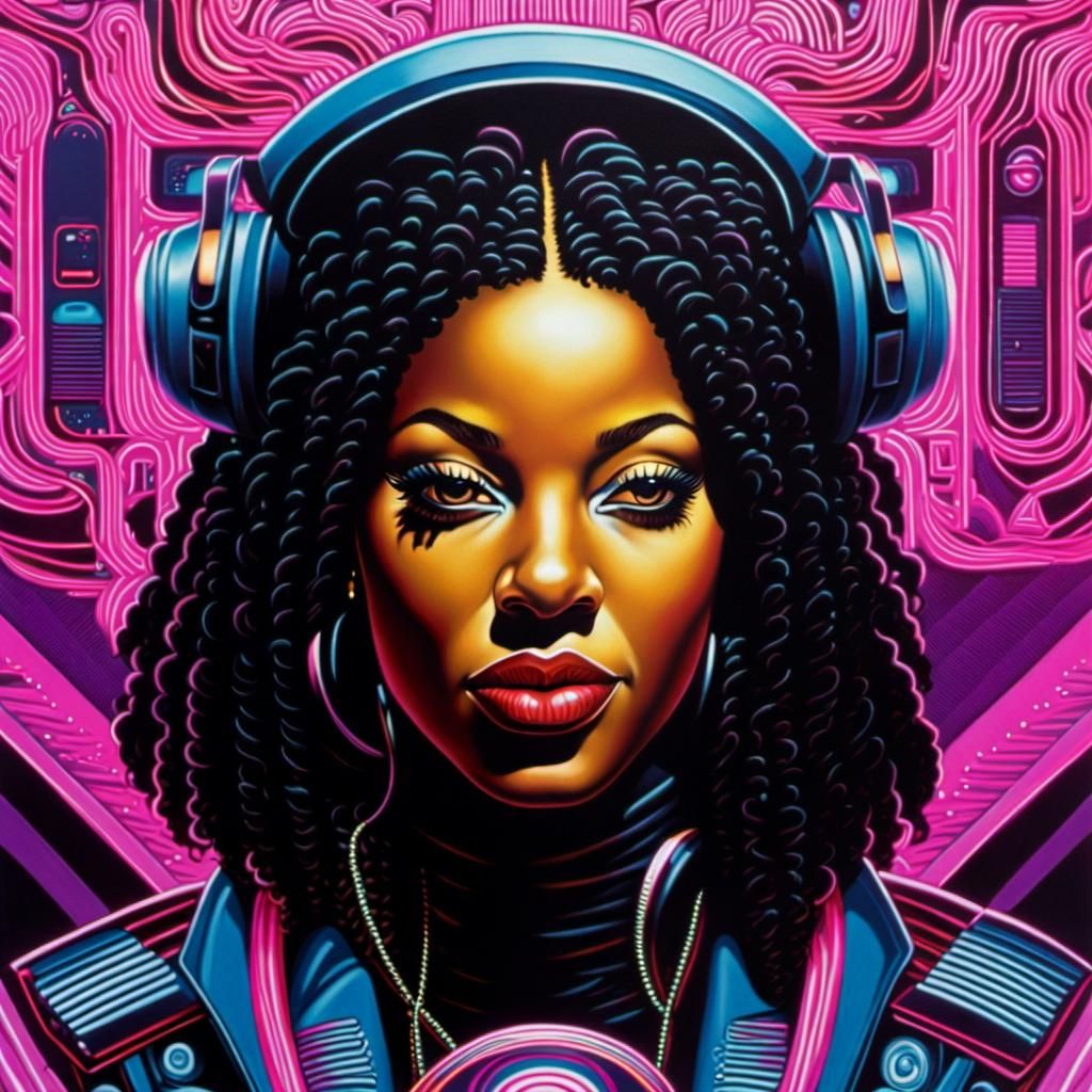 Cyberpunk Hip-Hop Portrait in Funk Art Style