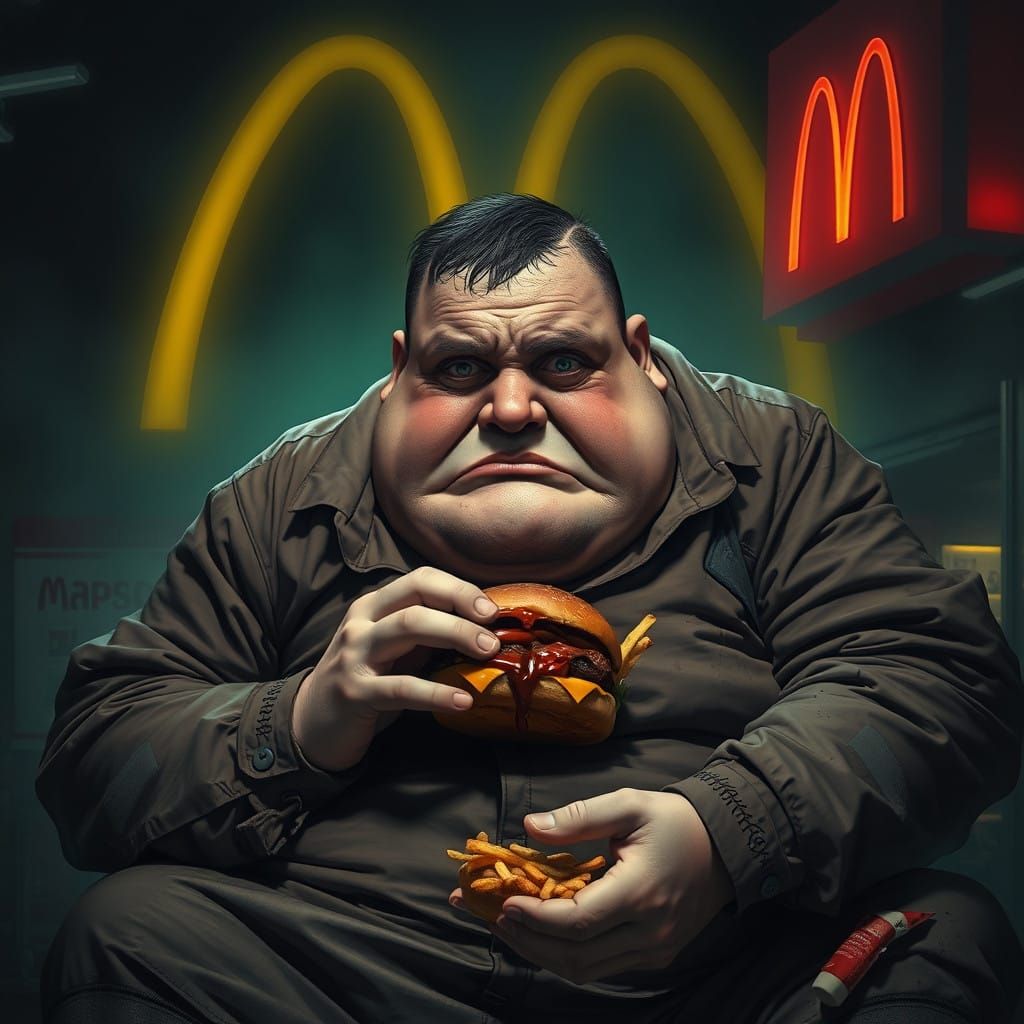 Morbidly Obese Man in McDonald's Nightmare