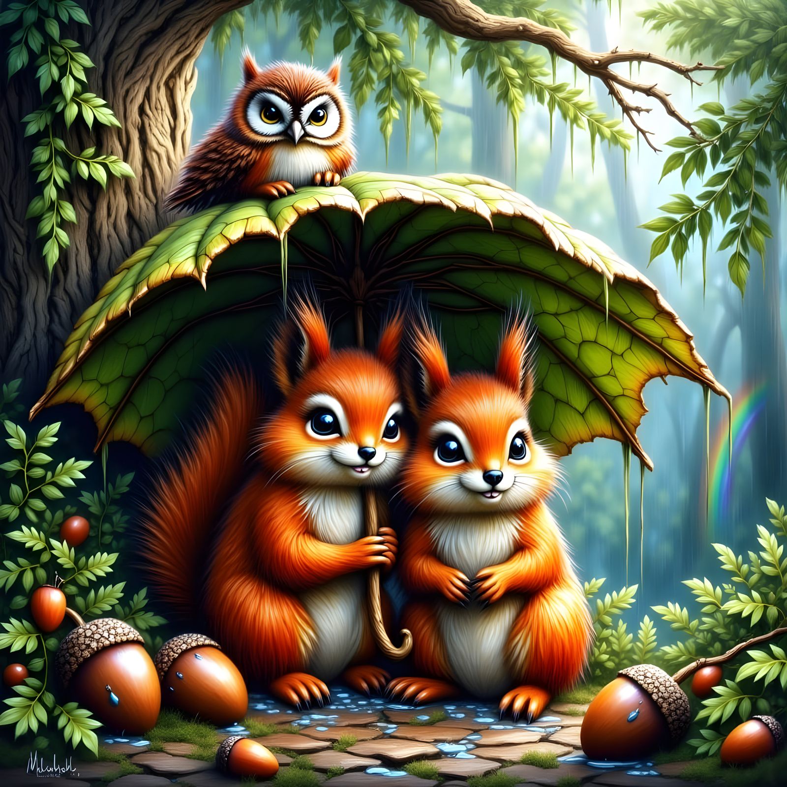 Sharing shelter against the rain 4