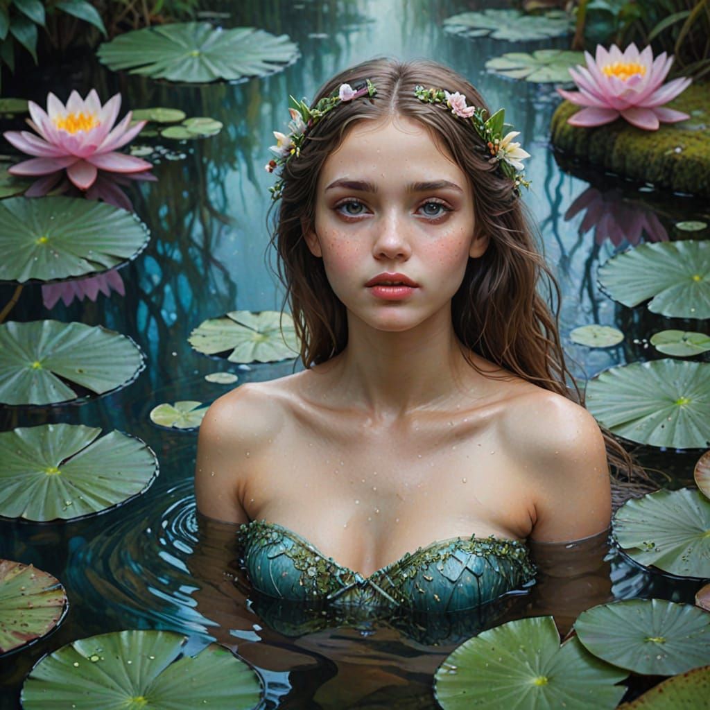 Surreal Water Nymph in Dreamy, Ethereal Light