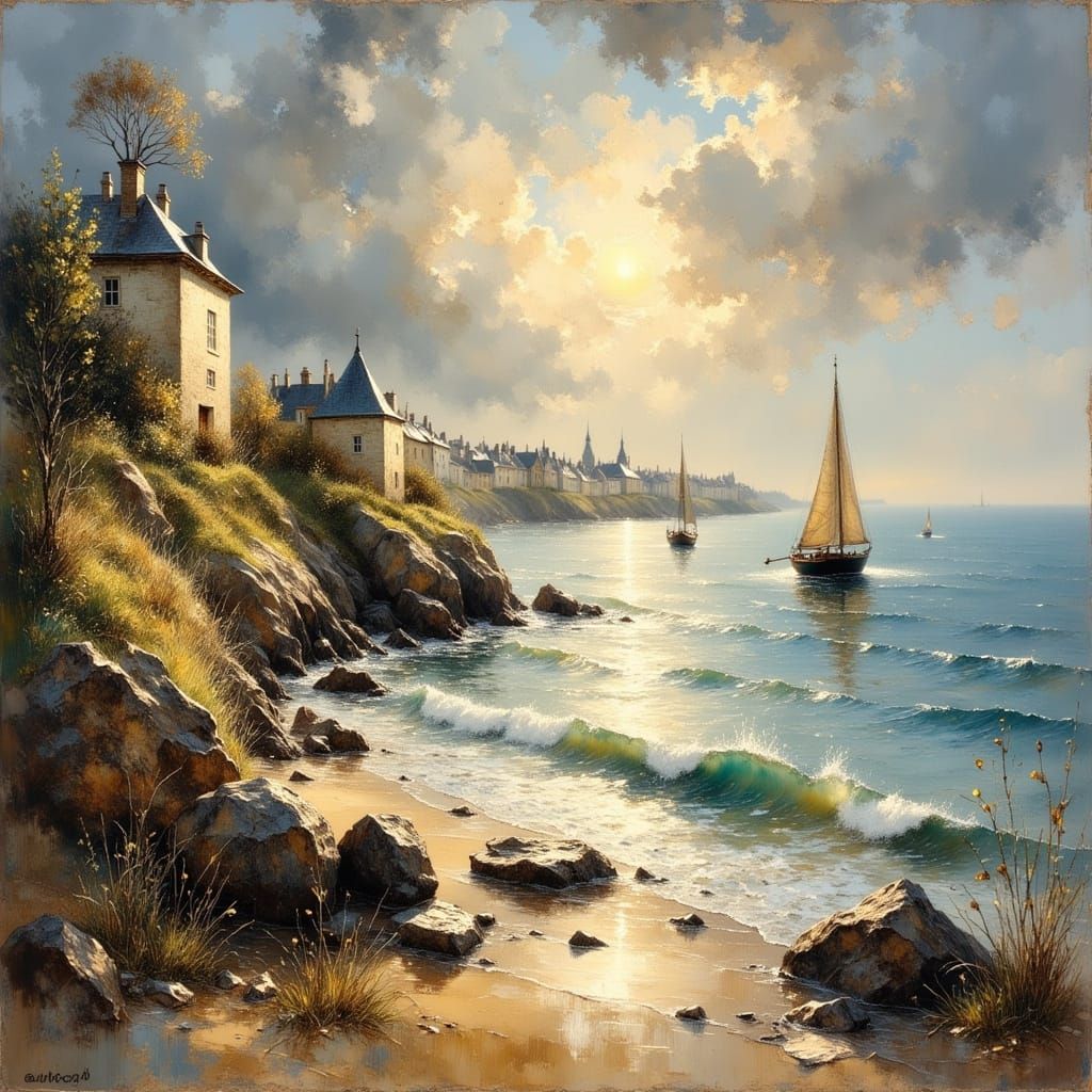 Calais Coast Evening in Lautrec Style