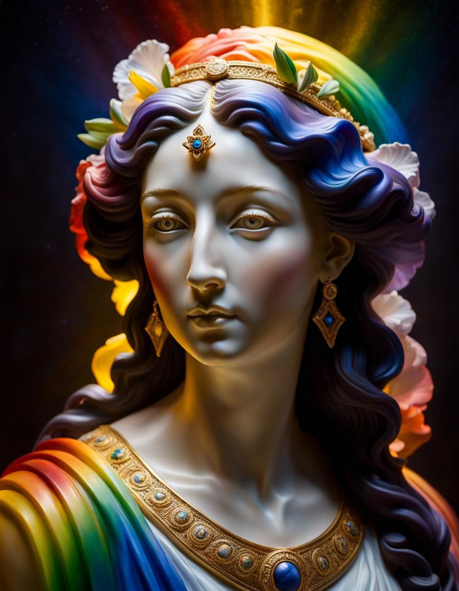 Hyperrealistic Portrait of Iris in Rembrandt Style