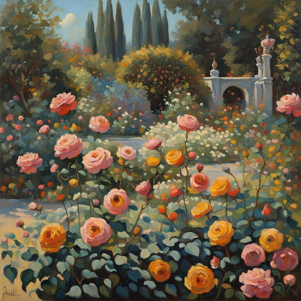 Surreal Rose Garden in Salvador Dali Style