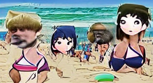Colorful Anime Beach Scene