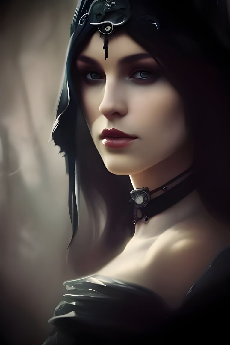 Forest Sorceress Portrait in Hyperdetailed Style