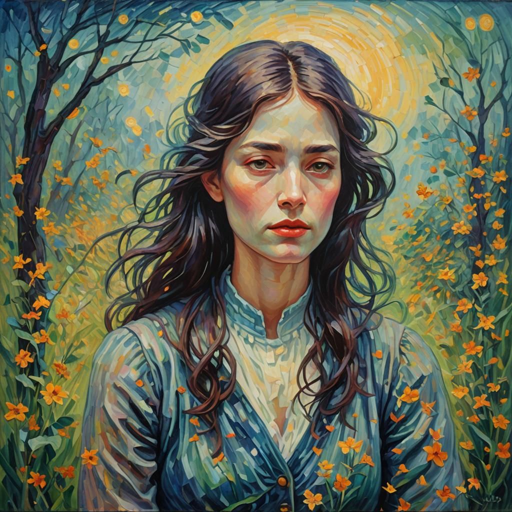 Expressionist Void: Impasto Oil Painting in Neo-Impressionis...