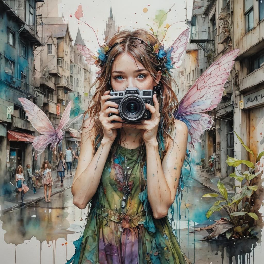 Woman Captures Fairies in Watercolor Fantasy