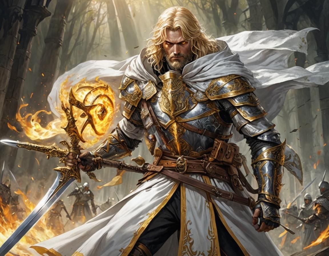 Paladin Longsword Master with Holy Magic, Dark Fantasy Art