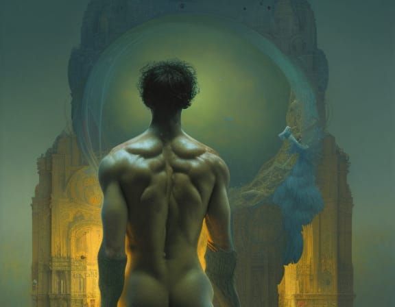 Giant Louse Shedding Skin, Art Deco Style