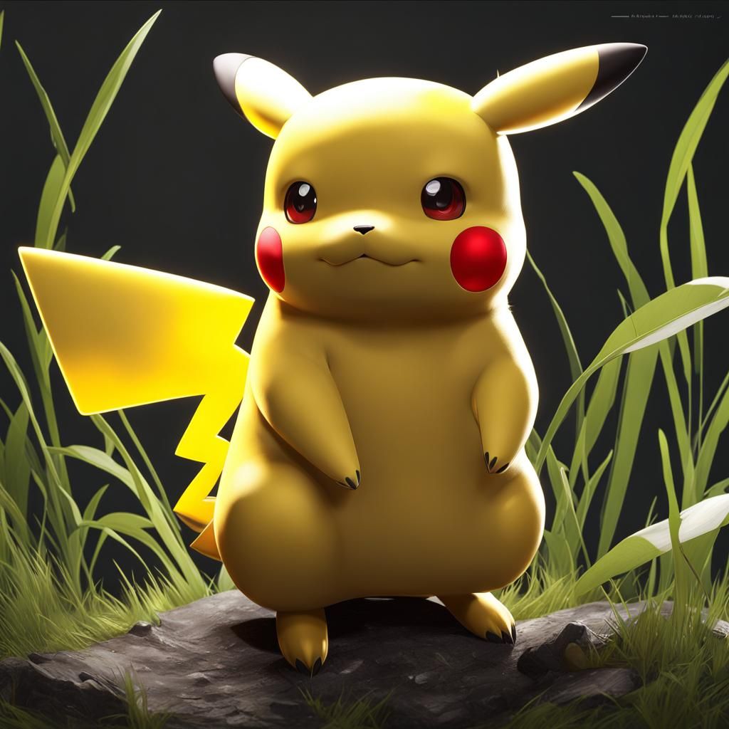 Detailed 3D Anime Pikachu Inspired by Genshin Impact