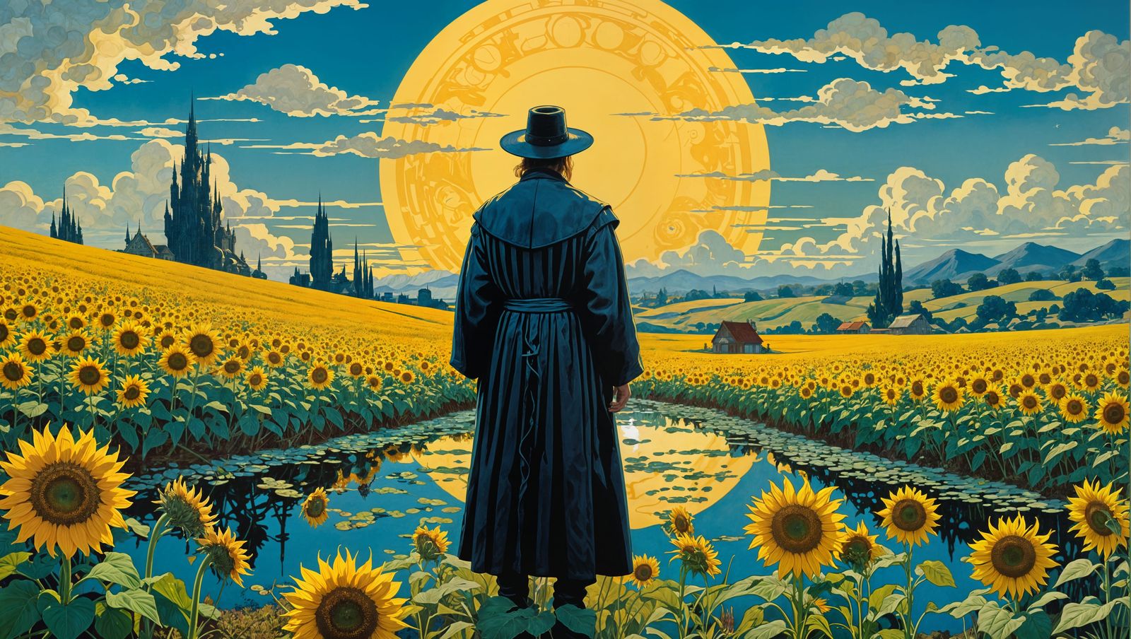 16k resolution, Syd Mead, Alphonse Mucha, H.R. Giger, Yoko H...