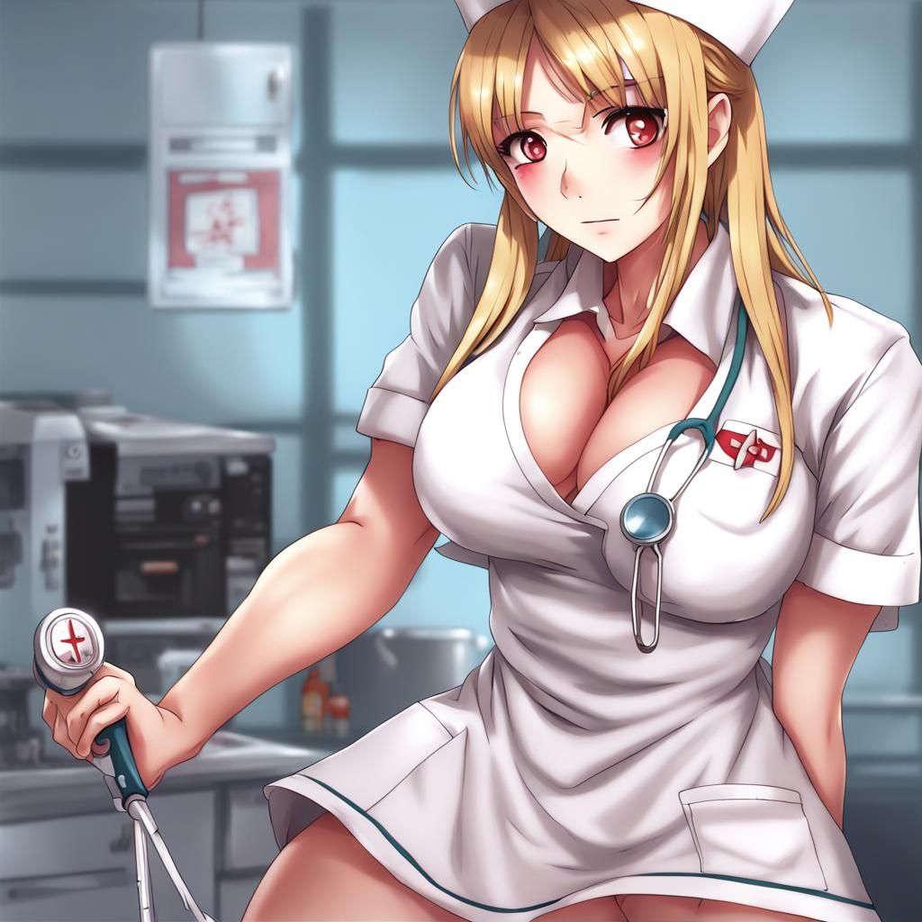 Anime-Style Nurse with Large Breasts