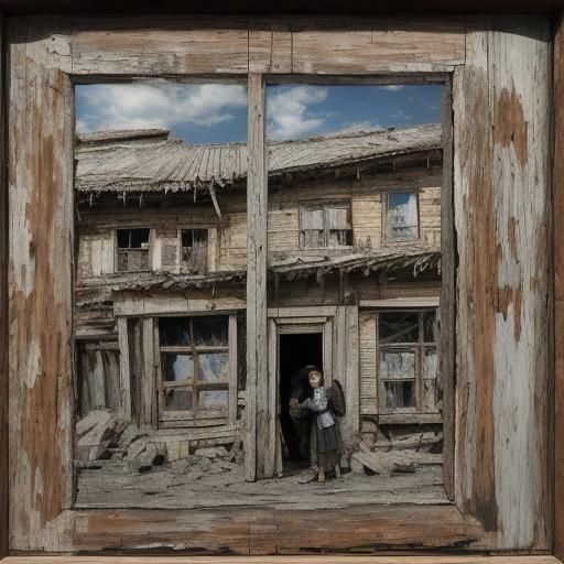 Distressed Wooden Planks with Weathered Texture