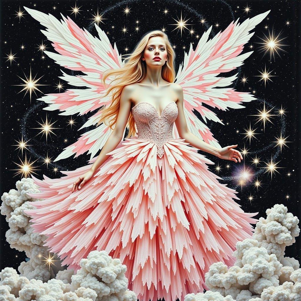Ethereal Fairy in Cosmic Collage