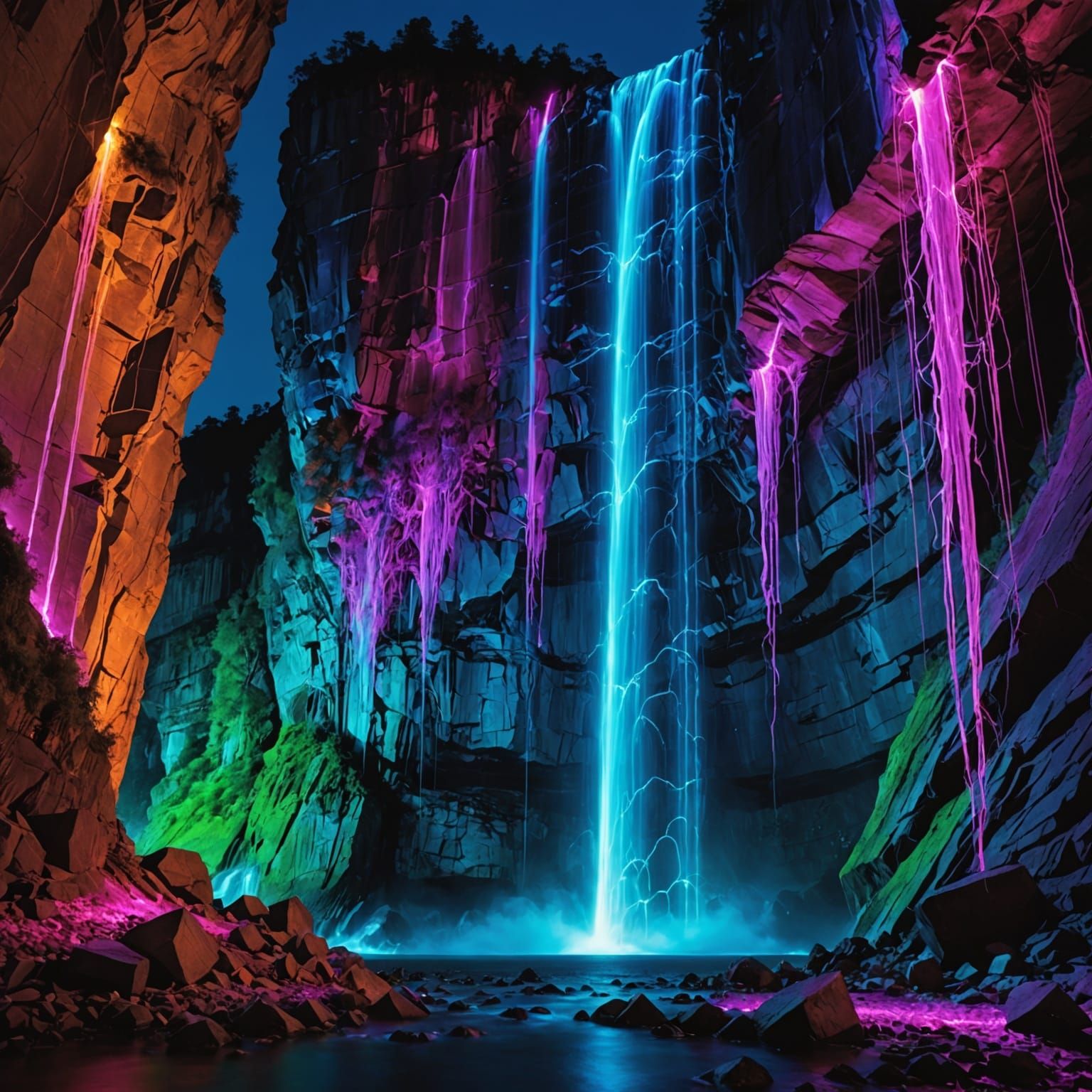 Neon Waterfall