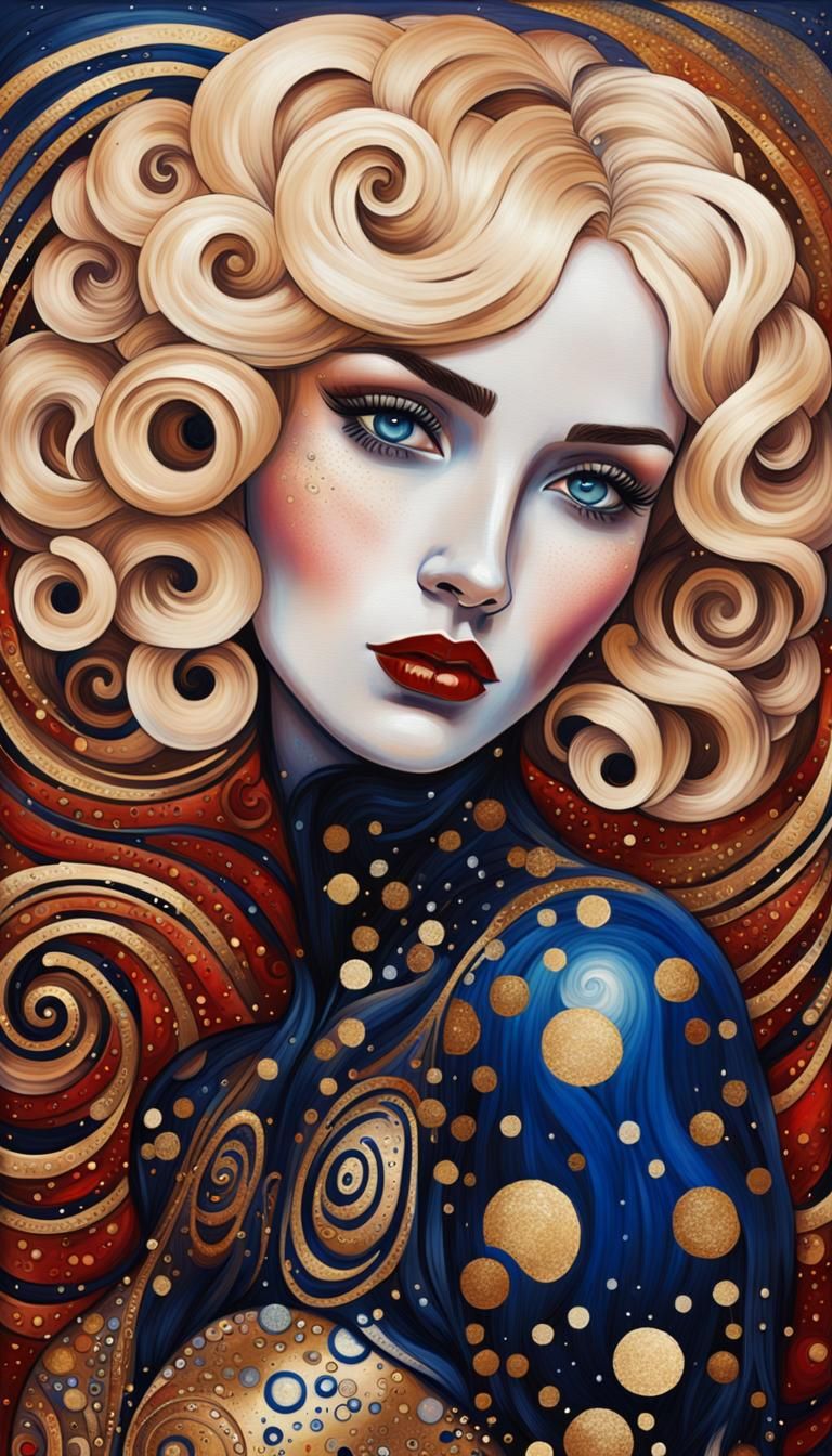 Woman in Black Goo Style with Gold Accents