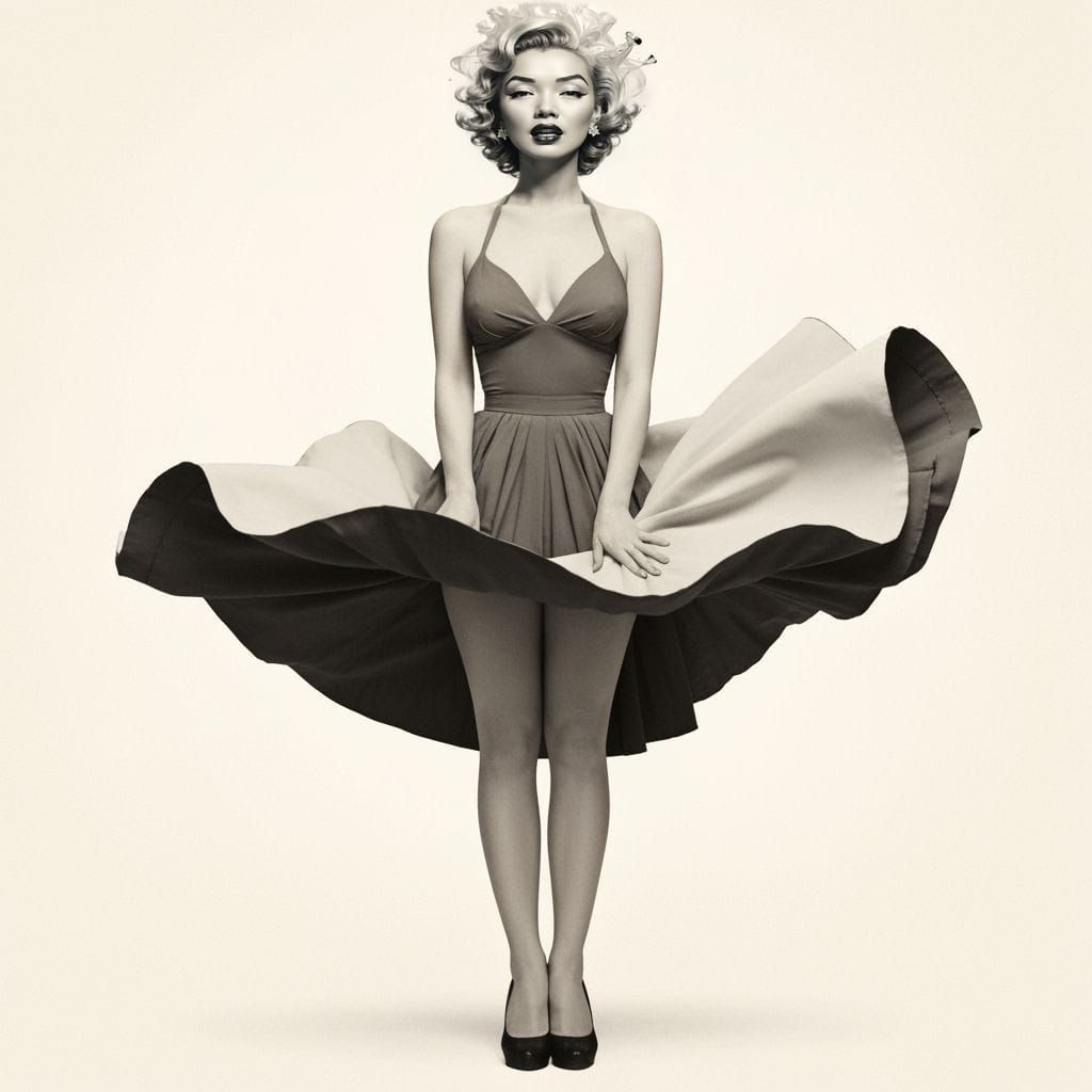 Asian Woman Recreates Iconic Marilyn Monroe Pose