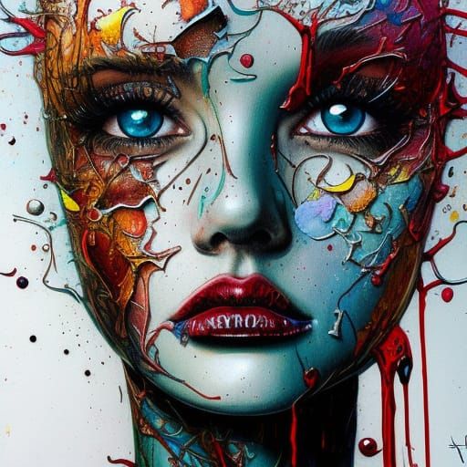 Bleeding Hourglass: Hyperrealistic Anthropomorphic Portrait