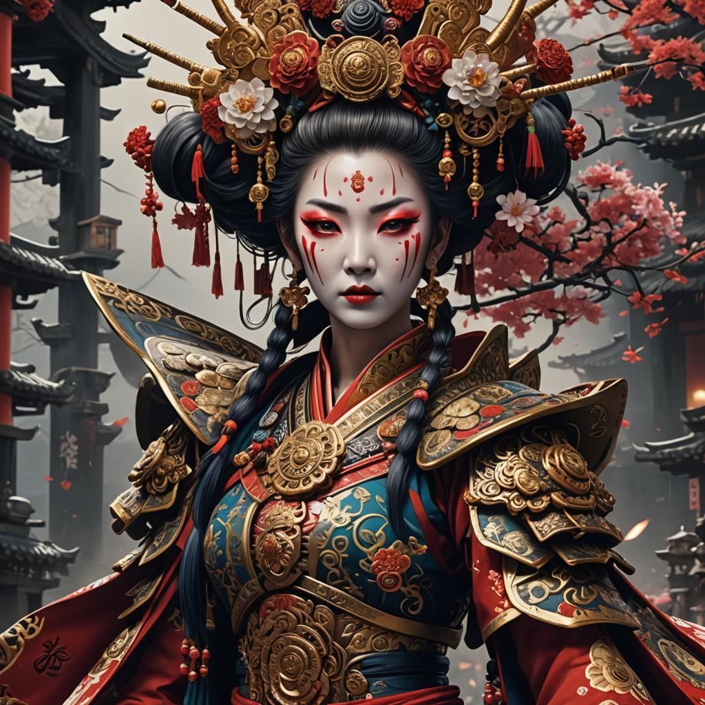 Oiran Warrior: Detailed Fantasy Concept Art