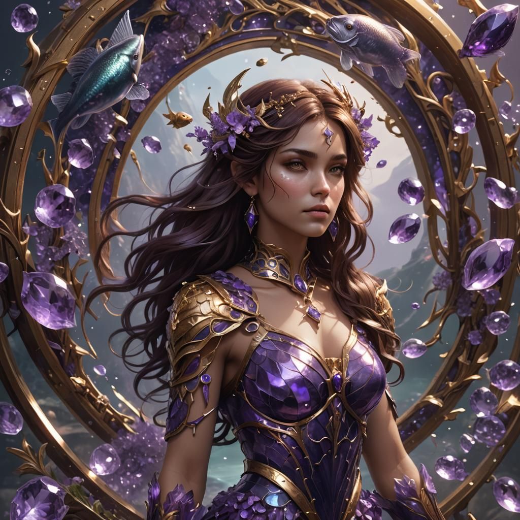 Pisces Human Form in Detailed Fantasy Art