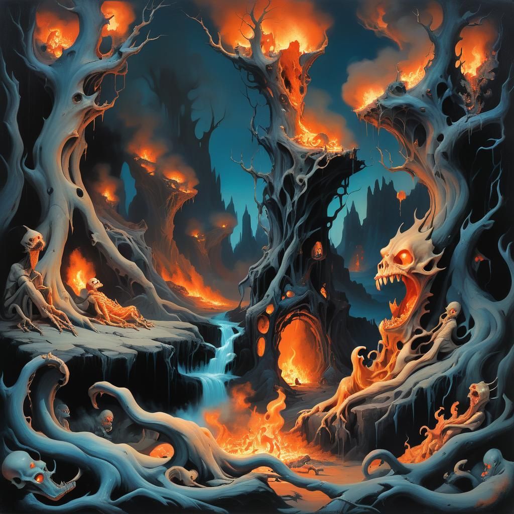 Surreal Underworld in Neoclassical Style